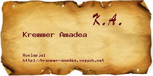 Kremmer Amadea névjegykártya